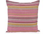 Dekokissen H.O.C.K. "Mary", pink (mais, pink, violett, gestreift), B:60cm H:10cm L:60cm, Baumwolle, Polyester, Dekokissen_Sitzkissen_Kissenhüllen, Rückenkissen inkl. Füllung, 60x60cm, Dekokissen Streifen, pink
