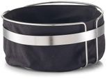Brotkorb ZELLER PRESENT, schwarz, H:10,8cm Ø:22cm, Metall, Baumwolle, Lebensmittelaufbewahrungsbehälter, mit Stofftasche