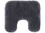 Badematte GÖZZE "»DELUXE«", grau (anthrazit), WC-Vorlegermit Ausschnitt, 1 Stk., Polyester, Badematten, Badematte, mit extra hohem Flor