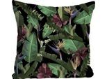 Dekokissen QUEENCE "Blätter", bunt (bunt, bedruckt), B:40cm L:40cm, Polyester, Dekokissen_Sitzkissen_Kissenhüllen, Kissenhülle ohne Füllung, 1 Stück