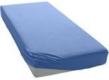 Spannbettlaken BELLANA "bellana Frottier", blau (mittelblau), L:200cm, Frottee, Obermaterial: 80% Baumwolle, 20% Polyester, Bettlaken, Spannbettlaken, weich und angenehm zur Haut