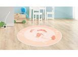 Kinderteppich ARTE ESPINA "Bambini 100", braun, H:5mm Ø:160cm, Polyester, Teppiche, Kinderteppich, Fantasievoll bedruckter Kinderteppich, angenehme Haptik