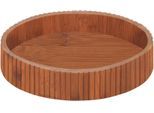 Tablett WENKO "Modell Mera", braun (dunkelbraun), H:5cm Ø:29cm, Bambus, Tabletts, Organizer mit Drehteller für die Küche aus Bambus, Landhaus-Stil