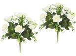 Kunstblumenstrauß I.GE.A. "Wildrosen", weiß, B:28cm H:39cm L:28cm, Obermaterial: 90% Polyester, 10% Kunststoff, Kunstpflanzen, Kunstblumenstrauß
