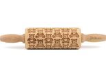 Teigroller FOLKROLL "3D-Motiv-Teigrolle", braun, L:23cm, Massivholz, Teigroller, Teddybären