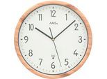 Funkwanduhr AMS, braun, Wanduhren, Ø 30cm, Quarzuhr,Wohnzimmer,Esszimmer,Küche,Arbeitszimmer,Büro, Flur