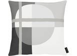 Dekokissen APELT "Raoul" Gr. 1, bunt (grau, weiß, schwarz, bedruckt), B:46cm L:46cm, Baumwolle, Leinen, Dekokissen_Sitzkissen_Kissenhüllen, im Bauhaus-Stil, Kissenhülle ohne Füllung, 1 Stück