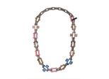Lange Kette "Nena", Damen, Gr. onesize, PTFE-Kunststoff, grau, COLLEZIONE ALESSANDRO, Basic, Halsketten, mit unterschiedlichen Kunstharzelementen