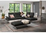 Ecksofa W.SCHILLIG "broadway, Designsofa, mit tollem Sitzkomfort, L-Form", grau (graphit z59), B:284cm H:94cm T:224cm, Longlife Xtra-Leder Z59: Glattleder mit modischer Prägung. Hautstärke 0, 9 - 1, 1 mm, Sofas, Ecksofa, Sitztiefenverstellung, Kopfteil- & Seitenteilverstellung, Breite 284cm