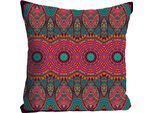 Dekokissen QUEENCE "Ornament", bunt (bunt, ornamente), B:40cm L:40cm, Polyester, Dekokissen_Sitzkissen_Kissenhüllen, Kissenhülle ohne Füllung, 1 Stück