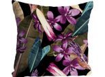 Dekokissen QUEENCE "»Blüten & Blätter«", bunt (bunt, bedruckt), B:40cm L:40cm, Polyester, Dekokissen_Sitzkissen_Kissenhüllen, Kissenhülle ohne Füllung, 1 Stück