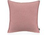 Dekokissen H.O.C.K. "Bobo", rot (rot, gemustert), B:50cm H:10cm L:50cm, Baumwolle, Polyester, Dekokissen_Sitzkissen_Kissenhüllen, mit Jaquard-Struktur, Kissenhülle mit Füllung, 1 Stück