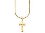 Kette mit Anhänger BRUNO BANANI "Schmuck Geschenk Halskette Kreuz Venezianerkette", gold (gelbgoldfarben), Halsketten, Herren, Edelstahl, L: 55 B: 3mm, B:3mm