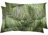 Dekokissen GO-DE "Sophia", grün (grün, gemustert), B:60cm H:12cm L:40cm, Baumwolle, Polyester, Dekokissen_Sitzkissen_Kissenhüllen, 2er Set