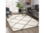 Hochflor-Teppich SANAT "Madrid", beige (creme), B:120cm H:30mm L:170cm, Kunstfaser, Teppiche, Wohnzimmer, Langflor, Shaggy Teppich
