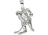 Kettenanhänger JOBO "Anhänger Eishockeyspieler", silber (silber 925), Schmuckanhänger, Damen, Silber 925 (Sterlingsilber), Kettenanhänger, 925 Silber