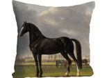 Dekokissen QUEENCE "»Pferde«", bunt (bunt, bedruckt), B:40cm L:40cm, Polyester, Dekokissen_Sitzkissen_Kissenhüllen, Kissenhülle ohne Füllung, 1 Stück