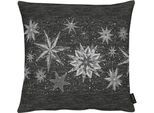 Dekokissen APELT "5843", silber (anthrazit, silberfarben, sterne), B:49cm L:49cm, Polyester, Dekokissen_Sitzkissen_Kissenhüllen