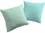 Dekokissen ADAM "Easy Diamond", blau (hellblau, gemustert), B:40cm L:40cm, Baumwolle, Dekokissen_Sitzkissen_Kissenhüllen, Reißverschluss, gemustert, Wendekissenhülle ohne Füllung, 1 Stück