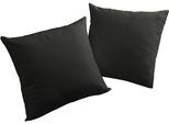 Dekokissen WIRTH "Newbury" Gr. 1, schwarz (schwarz, unifarben), B:40cm L:40cm, Baumwolle, Polyester, Dekokissen_Sitzkissen_Kissenhüllen, Kissenhülle ohne Füllung, 2 Stück