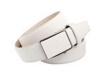 Ledergürtel ANTHONI CROWN, Damen, Gr. 110, weiß, Leder, unifarben, Gürtel Ledergürtel, mit Anker-Logo, teilbezogene Schließe