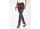 Schlupfhose CLASSIC BASICS, Damen, Gr. 24, Kurzgrößen, rot (schwarz, erdbeere, bedruckt), 100% Viskose, geblümt, gemustert, mehrfarbig, lang, Hosen Schlupfhose