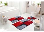 Badematte GRUND Gr. 3, rot, rechteckig (70cm x 120cm ), 1 Stk., Badematten, Badematte