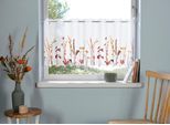 Scheibengardine HOME AFFAIRE "Bille" Gr. 1, braun, B:90cm H:30cm, Voile, Polyester, Gardinen, transparent, mit einseitiger Stickerei, waschbar, Blumen