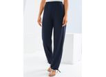 Jerseyhose CLASSIC BASICS, Damen, Gr. 24, Kurzgrößen, blau (marine), 100% Baumwolle, unifarben, lang, Hosen Jerseyhose