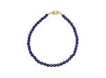 Armband FIRETTI "Schmuck Geschenk Armschmuck Armkette Farbstein Edelstein" Gr. 17, gold (gelbgoldfarben, blau, blau), Armbänder, Damen, 17, Messing, Armband, Made in Germany - mit Lapislazuli