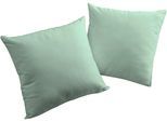 Dekokissen WIRTH "Newbury" Gr. 1, grün (mint, unifarben), B:40cm L:40cm, Baumwolle, Polyester, Dekokissen_Sitzkissen_Kissenhüllen, Kissenhülle ohne Füllung, 2 Stück