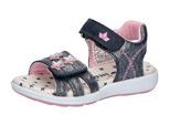 Sandale LICO "Sandale Madita V", Mädchen, Gr. 26, blau, Leder, Schuhe Sandale