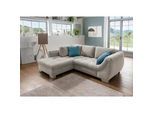 Mid.you Ecksofa , Silberfarben , Textil , Buche , Streifen , Füllung: Schaumstoff,Schaumstoff,Schaumstoff , Ottomane links, L-Form , 250x190 cm , Made in Eu , Liegefunktion, Schlafen auf Sitzhöhe , Wohnzimmer, Sofas & Couches, Wohnlandschaften, Ecksofas mit Schlaffunktion