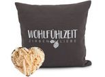 Zirbenkissen HERBALIND "5652 Zirbenkissen", grau (anthrazit), B:40cm L:40cm, Baumwolle, Funktionskissen