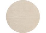 Teppich MERINOS "Loft 37", beige, H:16mm Ø:120cm, Polyester, Teppiche, Teppich, Kunstfellteppich besonders weich und kuschelig, Fell Haptik