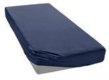 Spannbettlaken ELEGANTE "Mako-Jersey", blau (marine), 1 Stk., Mako-Jersey, 100x190-200 28cm, Mako-Jersey, Obermaterial: 97% Baumwolle, 3% Elasthan, Bettlaken, Spannbettlaken, in hochwertiger Qualität mit Elasthan-Anteil
