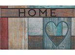 Fußmatte ANDIAMO "La Traviata, Home" Gr. 15, bunt (grau, multi), B:45cm H:7mm L:75cm, Kunstfaser, Teppiche, Fußmatte, Schmutzfangmatte, Gummimatte, mit Spruch, In- und Outdoor geeignet