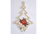 Fensterbild STICKEREIEN PLAUEN "Fensterbild Tannenbaum", bunt, B:22cm H:33cm, Polyester, Fensterbilder, Echte Plauener Spitze