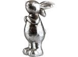 Dekofigur AM DESIGN "stehender Hase", silber (silberfarben), B:7,2cm H:18cm, Polyresin, Dekofiguren, Osterdekoration aus Polyresin