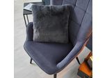 Fellkissen LUXOR LIVING "Dekokissen Novara" Gr. 9, grau (grafit, felloptik), B:40cm H:20cm L:40cm, Kunstfaser, Dekokissen_Sitzkissen_Kissenhüllen, Kunstfell, eckig, 40x40 cm, sehr weich, mit Füllung, Wohnzimmer