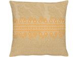 Dekokissen APELT "7908 Paisley", beige (beige, orange, gemustert), B:46cm L:46cm, Kunstfaser, Polyester, Dekokissen_Sitzkissen_Kissenhüllen, Kissenhülle ohne Füllung, 1 Stück