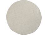 Teppich "Ava", weiß (weiß, creme), B:120cm H:7mm L:120cm Ø:120cm, Polyester, MYFLAIR MÖBEL & ACCESSOIRES, Teppiche, Teppich, Uni Farben, meliert, Sisal-Optik, auch in rechteckig erhältlich