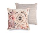 Dekokissen HIP "Afina", grau (grau, bedruckt), B:48cm H:7cm L:48cm Ø:48cm, Polyester, Samt, Dekokissen_Sitzkissen_Kissenhüllen, Mandala