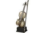 Dekofigur AMBIENTE HAUS "Geige Figur S", silber (antik, silberfarben), B:5cm H:12cm T:4cm, Polyresin, Dekofiguren