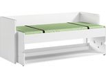 Einzelbett VIPACK "Denver 90/200, die 2 in 1 Lösung für das Kinderzimmer, viel Funktion", weiß, B:101cm H:148cm L:229cm, Betten, mit großer Schreibplatte, ideal für kleine Räume