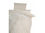 Bettwäsche CURT BAUER "Como in Gr. 135x200, 155x220 oder 200x200 cm", beige, B/L: 135cm x 200cm, Mako-Brokat-Damast, B/L: 80cm x 80cm, Mako-Brokat-Damast, Obermaterial: 100% Baumwolle, Bettwäsche, Bettwäsche aus Baumwolle, gestreifte Bettwäsche mit Reißverschluss