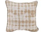 Dekokissen H.O.C.K. "Badu Batik Midnight Outdoor", beige (natur, beige, gemustert), B:50cm H:10cm L:50cm, Polyacryl (dralon), Dekokissen_Sitzkissen_Kissenhüllen, mit Keder, Kissenhülle mit Füllung, 1 Stück