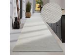 Wollteppich ELLE DECORATION "Pradesh", weiß (naturweiß), B:80cm H:10mm L:200cm, Wolle, Teppiche, Handgewebt, Wolle, Natur, Läufer, Wohnzimmer, Schlafzimmer, Skandi