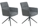 HELA 4-Fussstuhl »UDINE, Funktionsstuhl, Armlehnenstuhl«, (Set), 2 St., Microfaser VINTAGE-Webstoff, 360°drehbar mit...