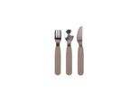 Filibabba Silicone cutlery set - Warm Grey